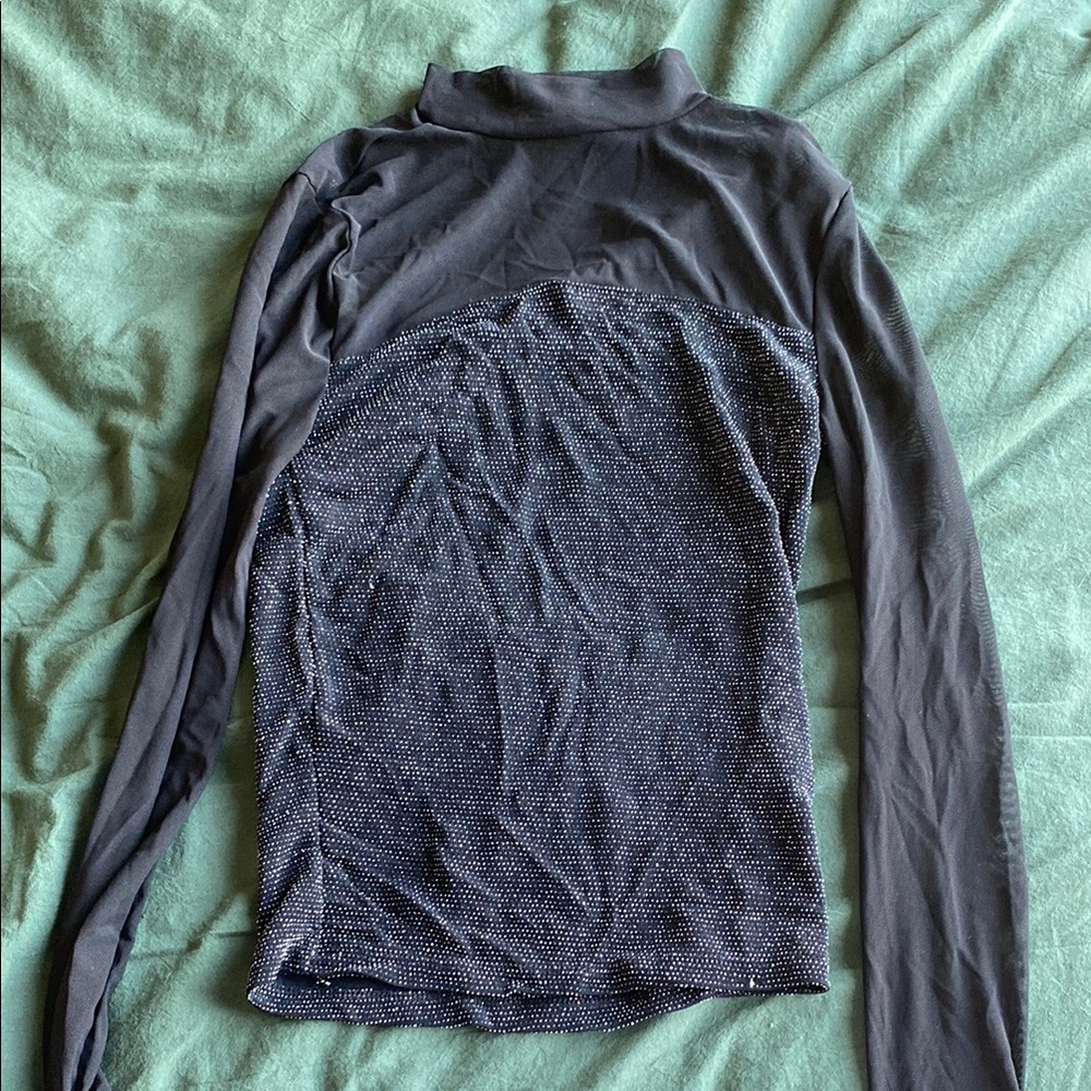 Black Long Sleeve Turtleneck Top